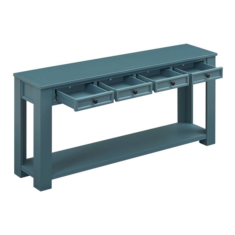 Console Table with Storage Drawers and Bottom Shelf for Entryway