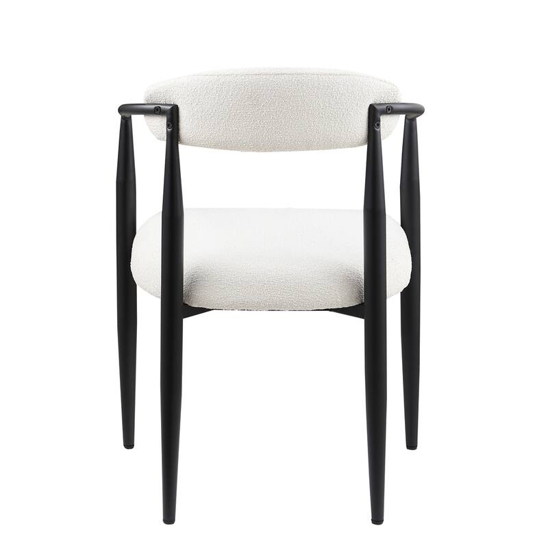 Modern Dining Chairs with Round Backrest and Metal Legs(Set of 2)