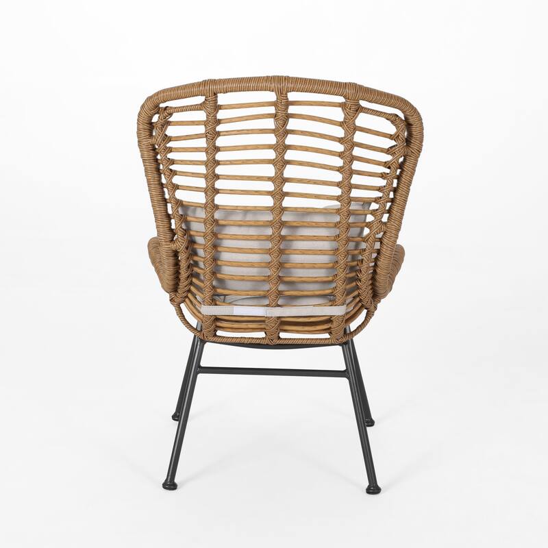 Rattan Outdoor Accent Chair with Cushions for Patio, Balcony