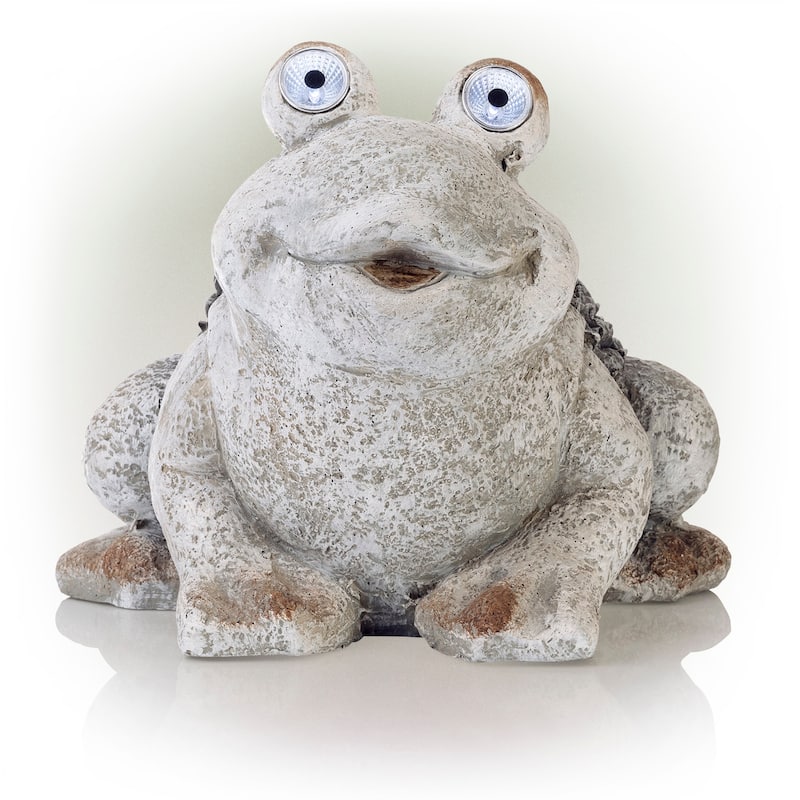 12-inch Solar Frog Statue