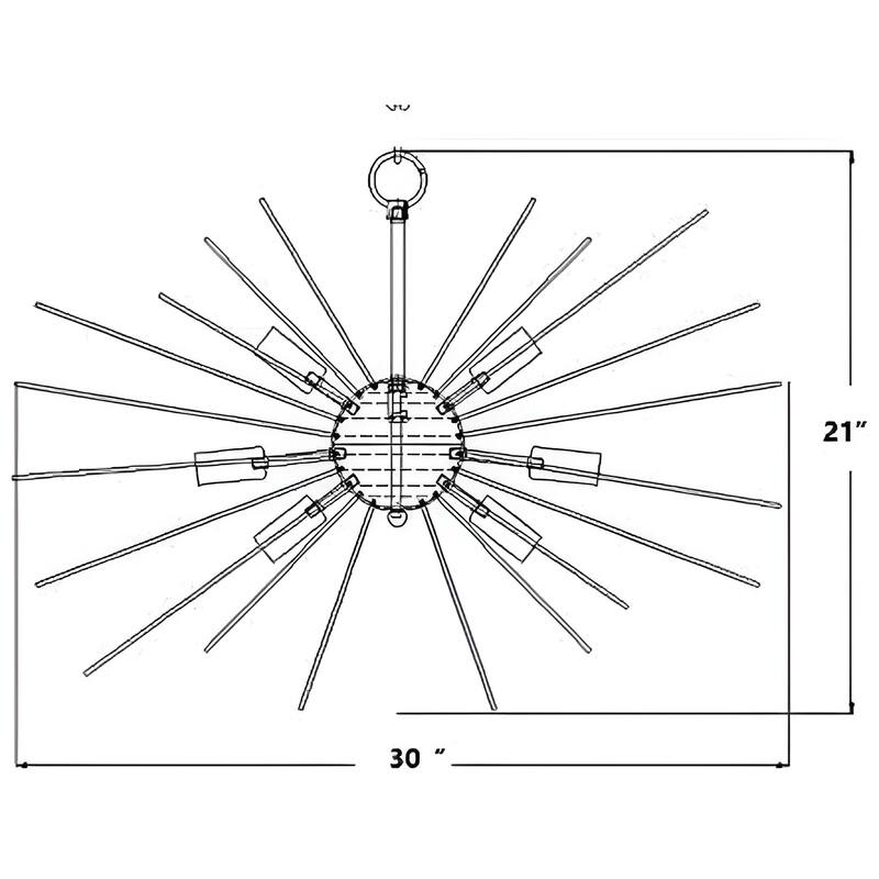 Astra Sputnik 12-Light Sputnik Golden Sphere Chandelier