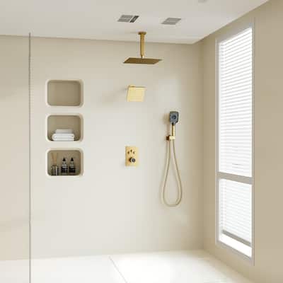 Celling 12 Inch Rainfall Shower Head 3 Function Thermostatic Shower System