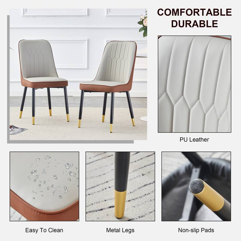 Dining Table Set with 4 Upholstered Dining Chairs and Side Table