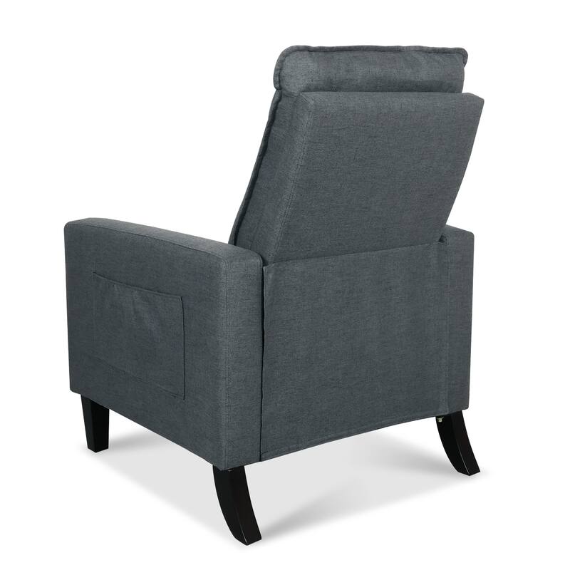 Polyester Recliner Chair with Phone Holder and Cup Holder, 3-Position Recline, 220lb Capacity