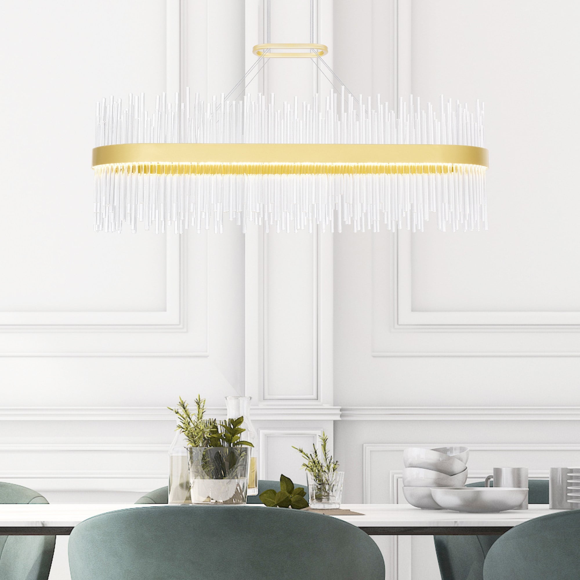 CWI Lighting Genevieve Integrated LED 39in Medallion Gold Chandelier - Medallion Gold