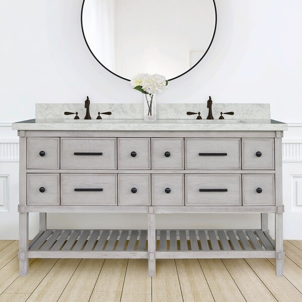 Top Product Reviews for 60" Solid Mahogany Double Vanity with Quartz