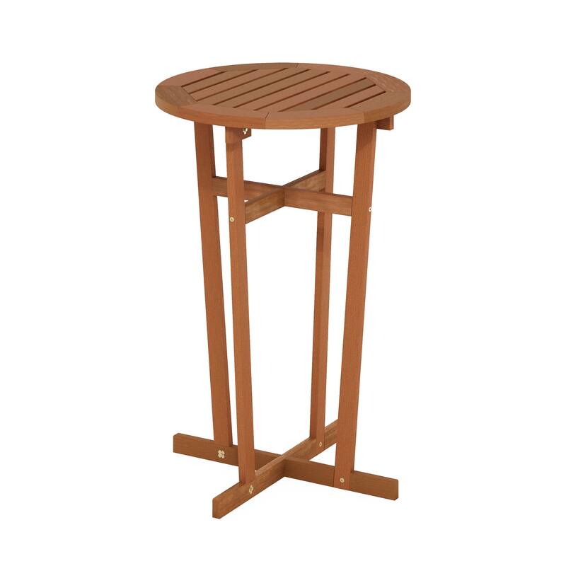 Furinno Tioman Hardwood Outdoor Patio Bar Table in Teak Oil, Natural - Natural