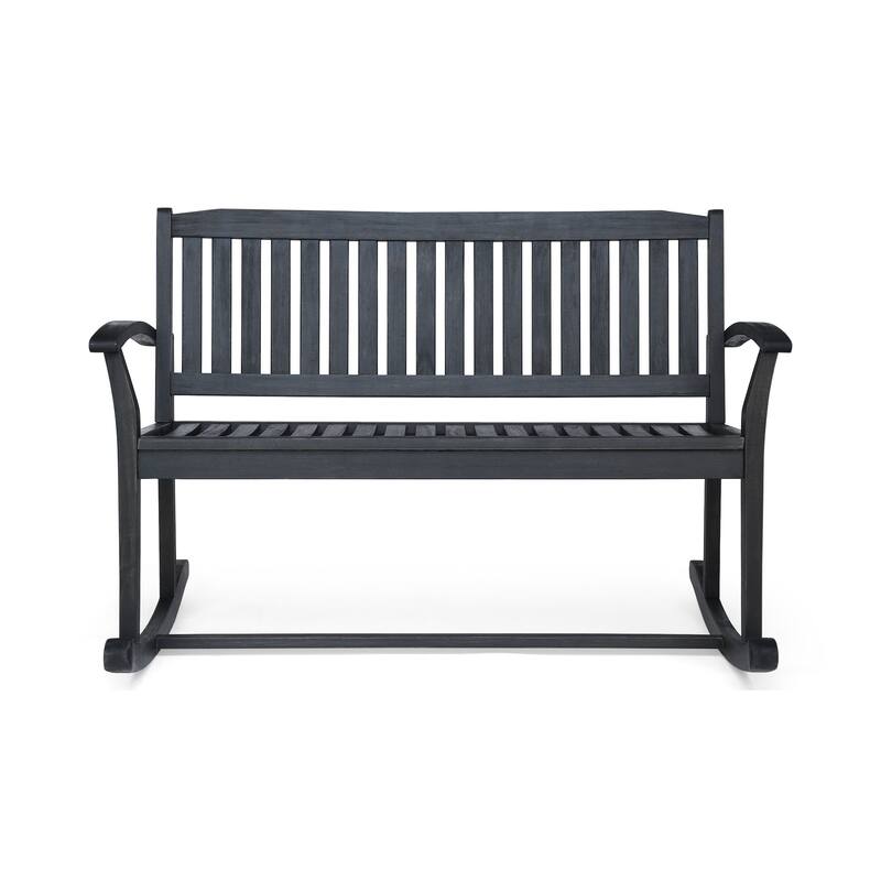 Double Outdoor Acacia Wood Rocking Chair with Armrests