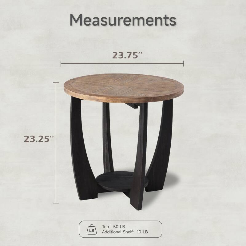 COZAYH Rustic Farmhouse End Table, French Country Accent Coffee Table for Family, Small Spaces