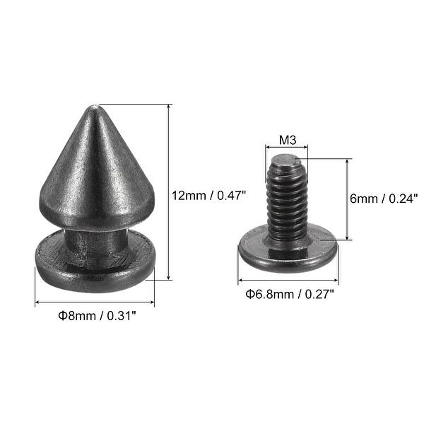 20 Pcs Silver Zinc Alloy Screw Back Rivet Studs With Pull Ring - 0.5" O-Ring For Leather Craft & DIY