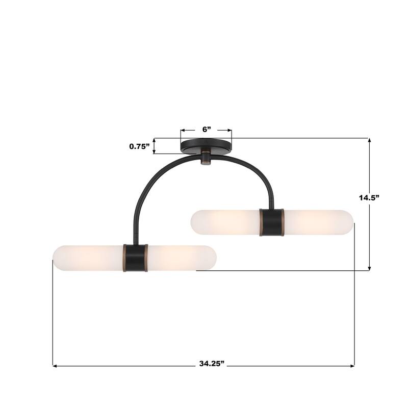 Crystorama Lighting Group CAP-8514 Capsule 4 Light 34" Wide LED