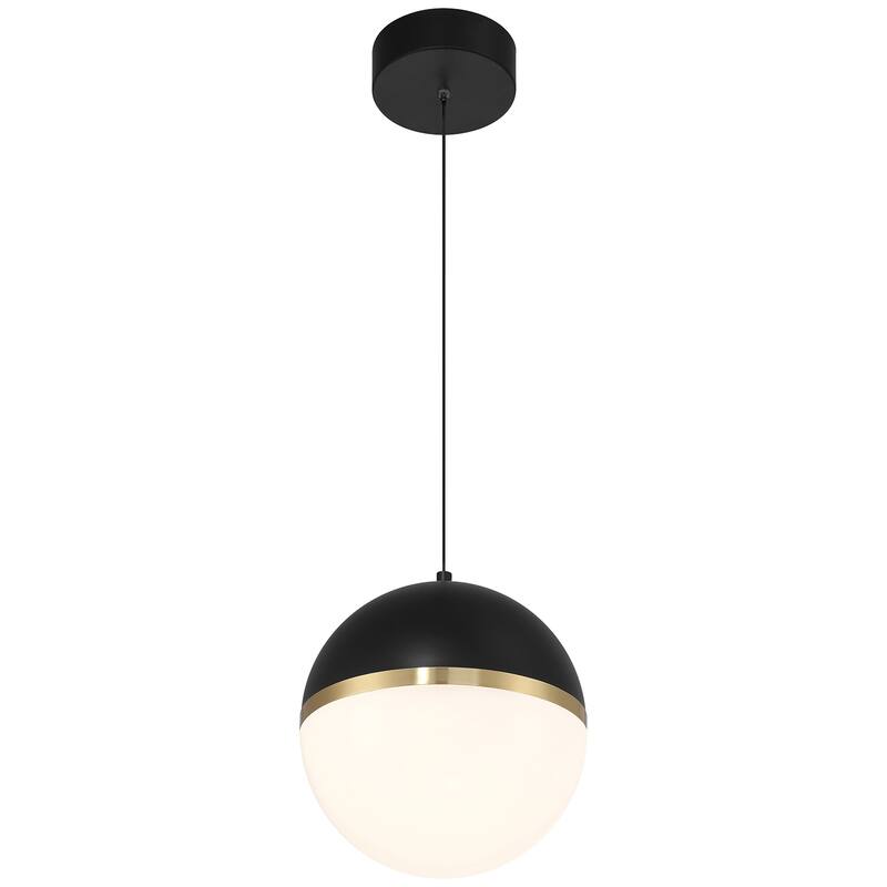 Access Lighting Unity LED Pendant - Black with Antique Brushed Brass