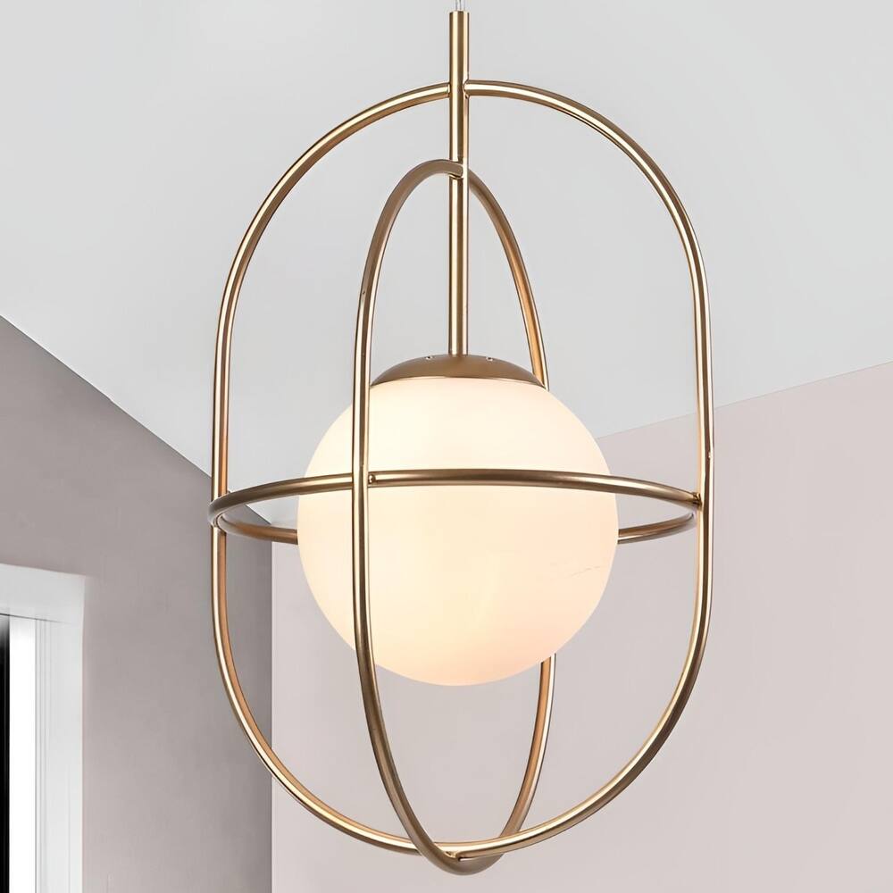 Bronze Gold Ellipse Pendant Light: Contemporary Sci-fi Design for Modern Spaces