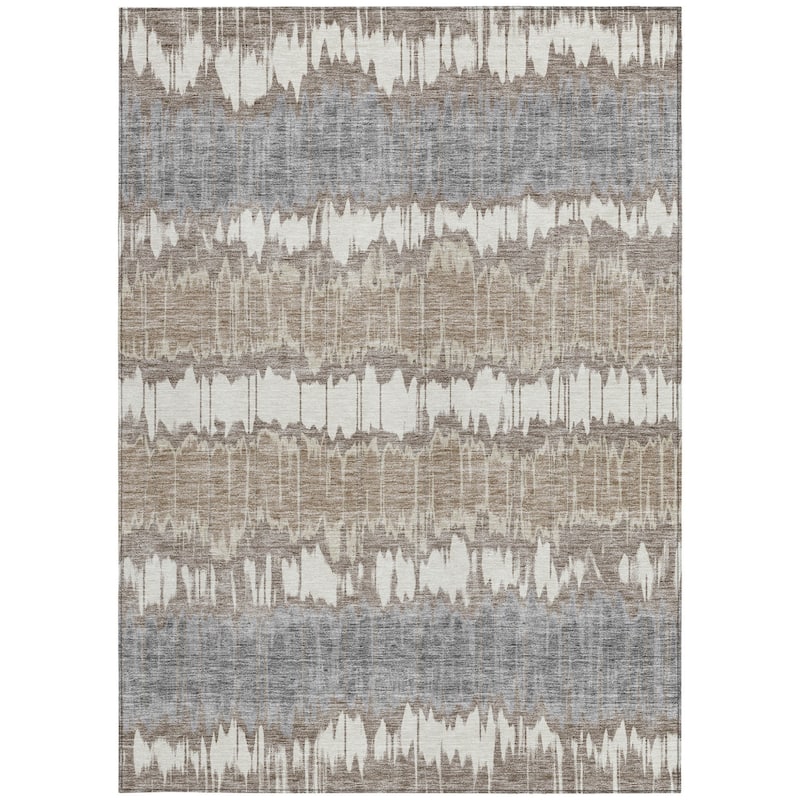 HomeRoots Striped Transitional Rectangle Outdoor Rug