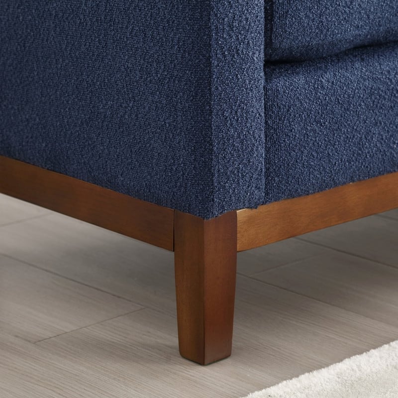Upholstered Entryway Bench with Solid Wood Legs & Bolster Pillows