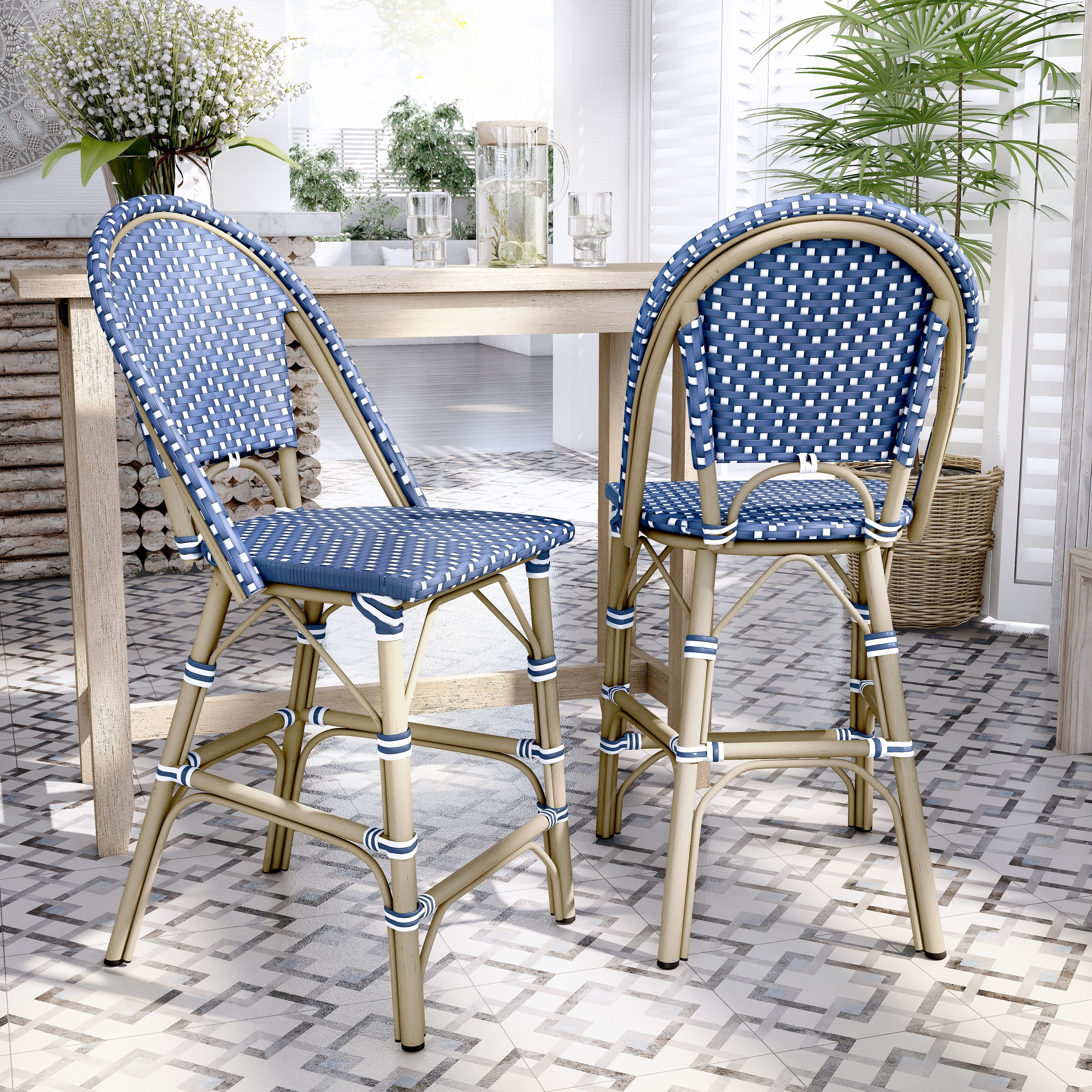 Furniture Of America Lidia 24 Inch Counter Height Chairs, Set Of 2