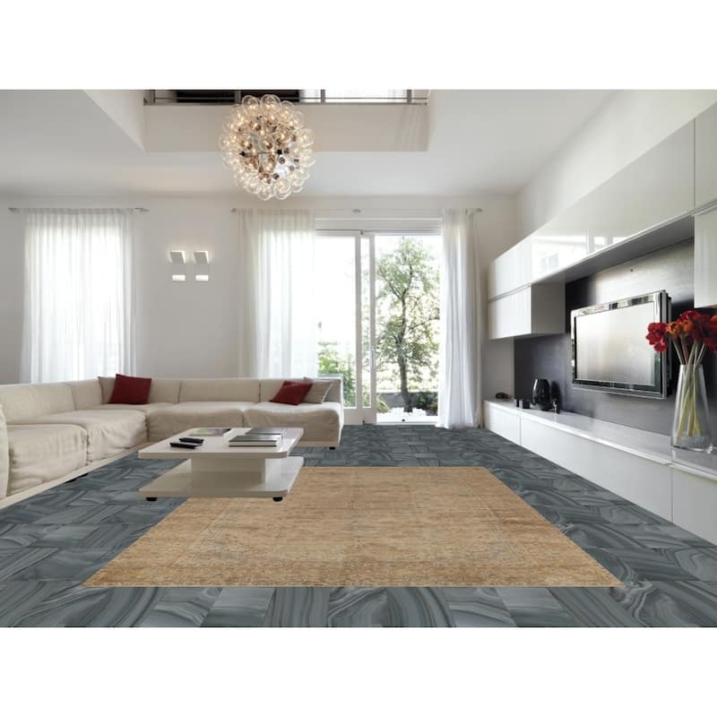 Hand Knotted Oriental 100% Wool Carpet Traditional Floral Brown Najafabad Area Rug - 12' 11'' X 9' 6''