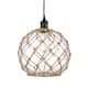 Option Matte Black / Clear Glass with Brown Rope