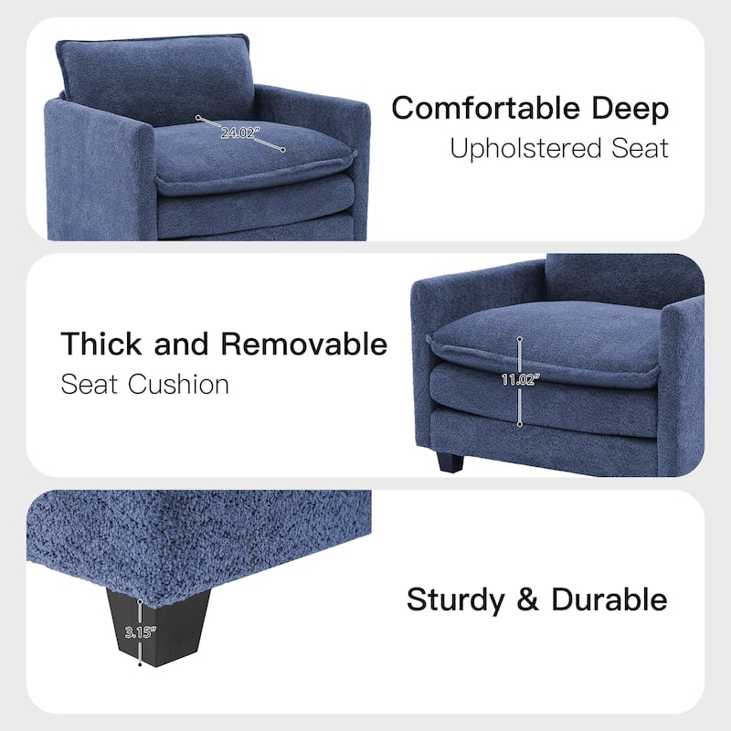 4-Seat Modular L-Shaped Corner Sectional Sofa with Ottoman, Soft Chenille Upholstery and Deep Seating for Living Room