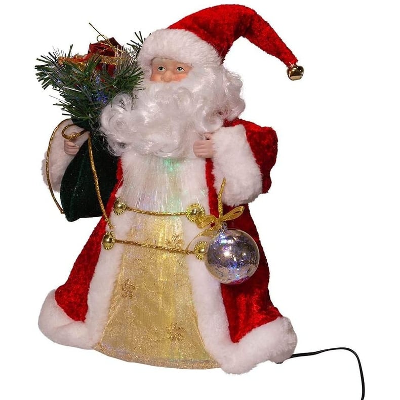 Kurt Adler 12-Inch CUL Fiber Optic LED Santa Treetop - 12"
