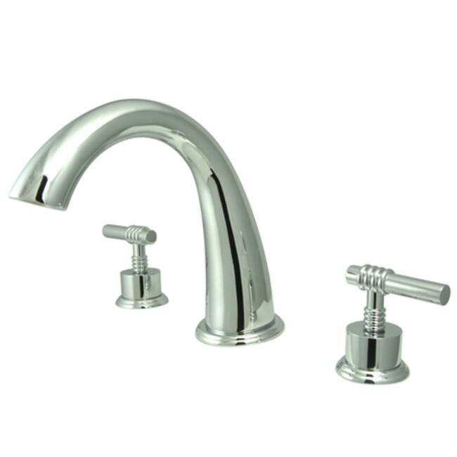 Elements Of Design Double Handle Widespread Deck Mounted Roman Tub - Chrome