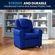 preview thumbnail 17 of 189, Contemporary Kids Recliner with Cup Holder and Headrest - 24"W x 21.5" - 36.5"D x 27"H Blue Vinyl