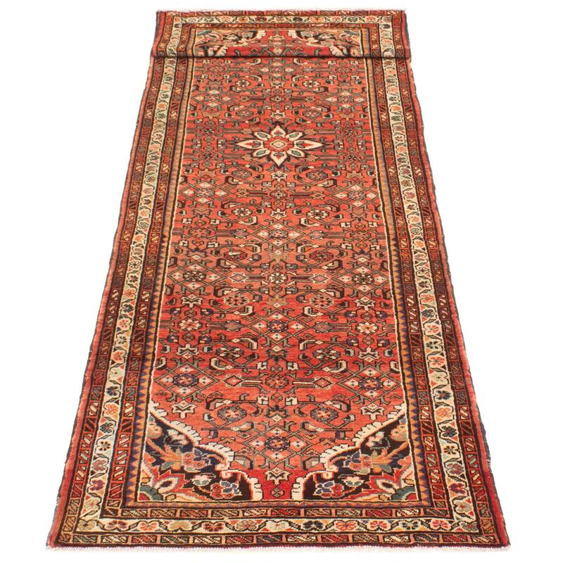 ECARPETGALLERY Hand-knotted Andelz Red Wool Rug - 3'7 x 10'9