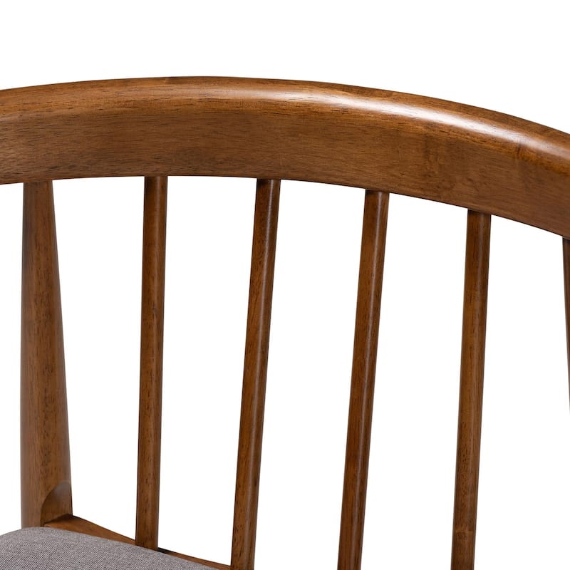 Mid-Century Beige Fabric Dining Chair Set by Baxton Studio