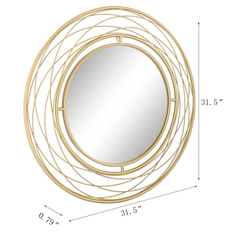 MacLuu Swirl Accent Round Wall Mirror - Gold - 31.5" x 31.5"
