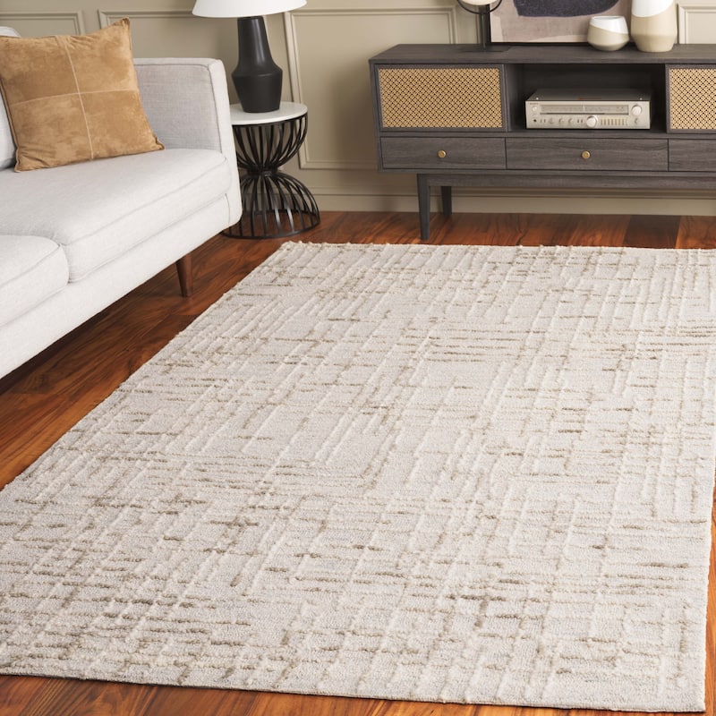 SAFAVIEH Handmade Abstract Agnija Contemporary Wool Rug - 8' x 10' - Grey/Sage