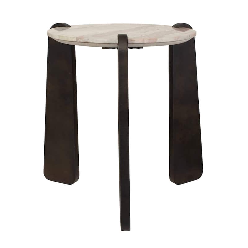Uttermost Talud Modern Marble Side Table - 24.00" W x 24.00" H x 24.00" D