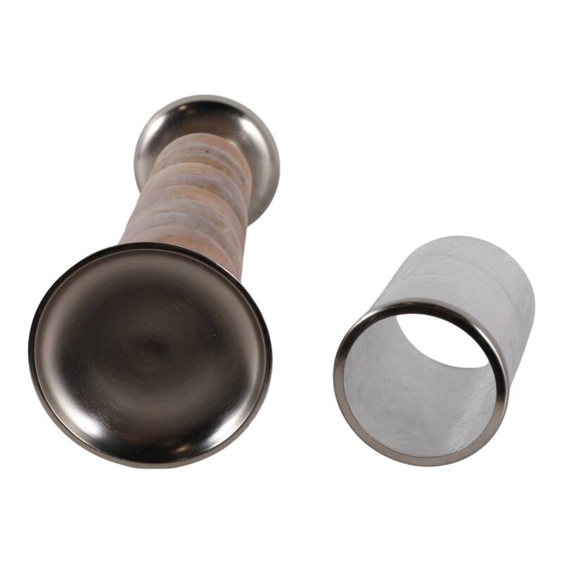 Candle Holder - Pillar with Wood Ring Base