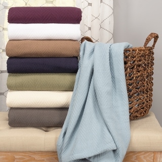 Cozy 50" x 60" High Quality Woven Cotton Soft Blankets Throw 7 Colors 