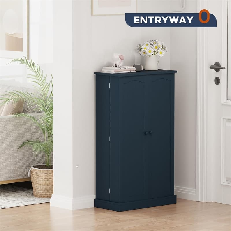 Storage Cabinet with Doors and Adjustable Shelves - 12"D x 23.62"W x 41"H