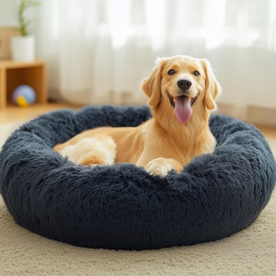 Deconovo Calming Donut Pet Bed OEKO-TEX Plush Washable