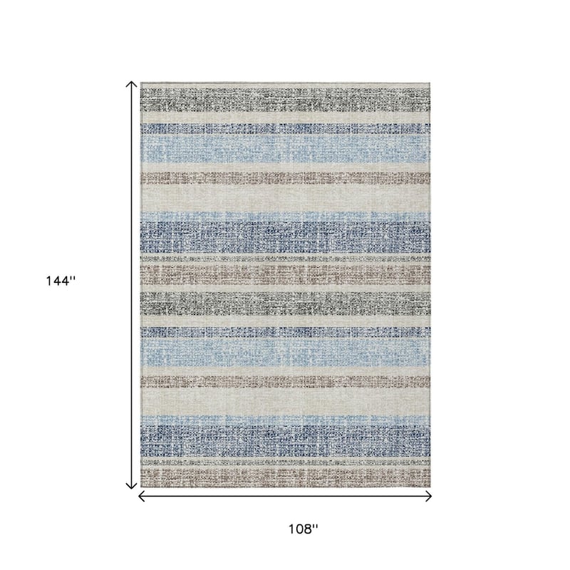 HomeRoots Striped Transitional Rectangle Outdoor Rug