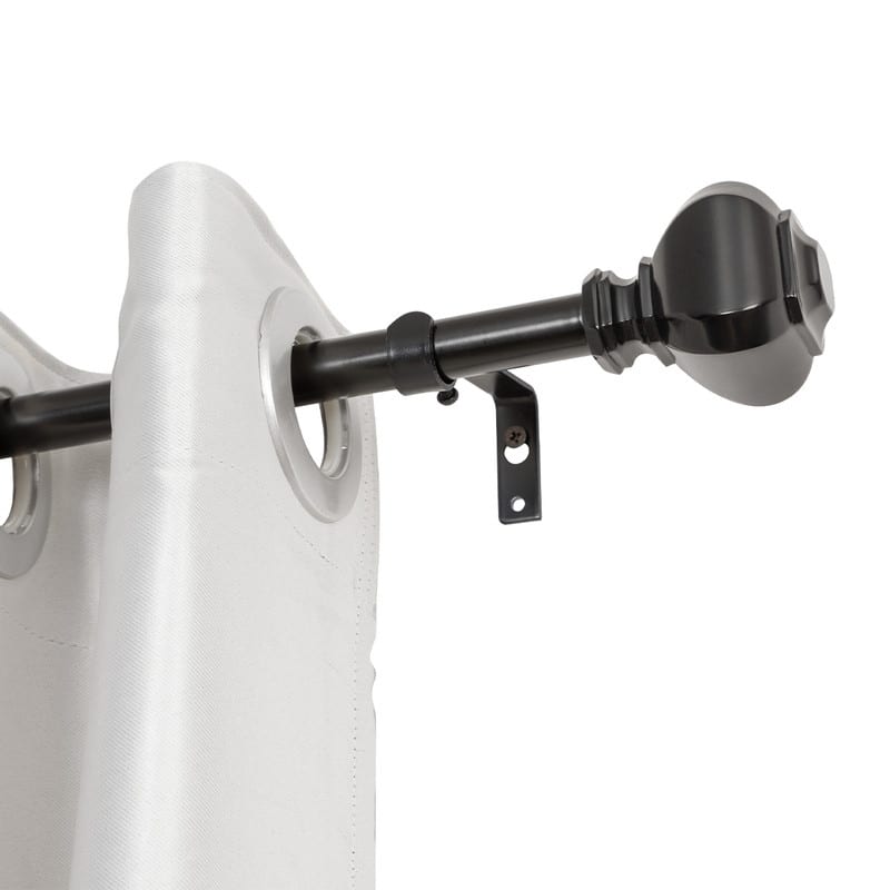 UTOPIA ALLEY 3/4 Inch Curtain Rod - Curtain Rods for Windows 28 to 48 Inch, Adjustable Drapery Rods - Black