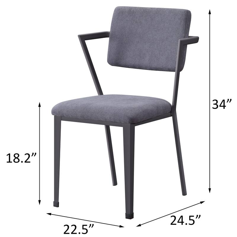 2PC Metal Frame Open Back Dinning Chairs,Side Chair