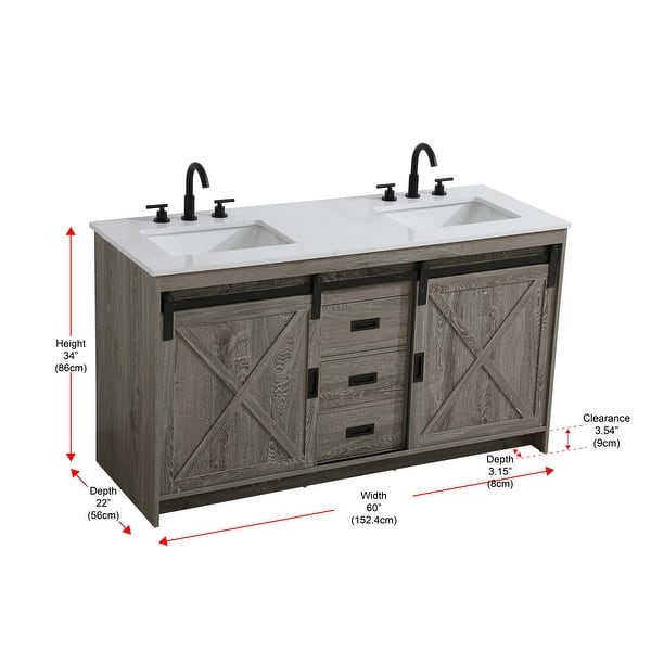 dimension image slide 3 of 4, Everett Double Bathroom Vanity