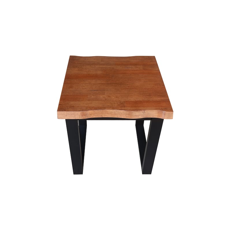 Live Edge Solid Wood End Table, Unfinished