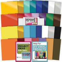 30 Assorted Vinyl Sheets Transfer Paper Glossy Matte Personalized Die Cutting