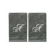 preview thumbnail 1 of 25, Set of 2- Silver Embroidered Gray Monogrammed Fingertip Towels , Personalized Gift, 11 x 18 Inches A