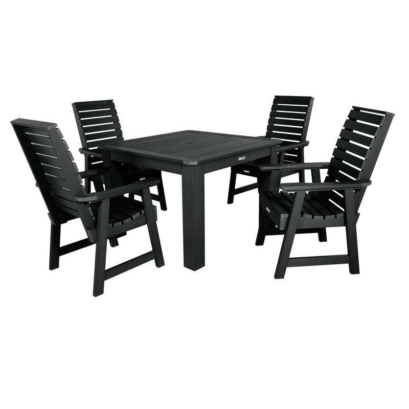 Weatherly 5-piece Outdoor Dining Set - 42" x 42" Table, Dining-height - Black
