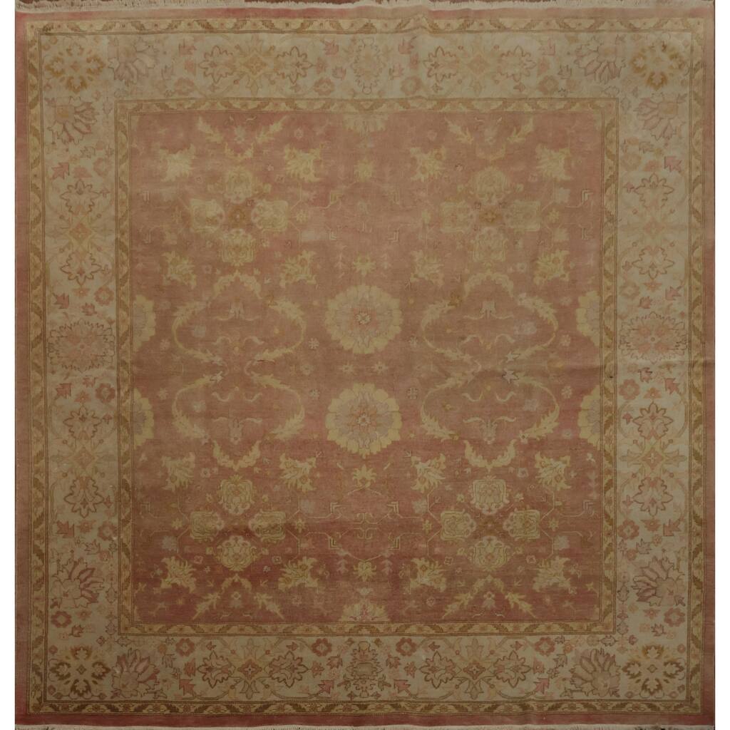 Hand Knotted Oriental 100% Wool Carpet Traditional Floral Red Ziegler Area Rug - 8' 1'' X 7' 9''