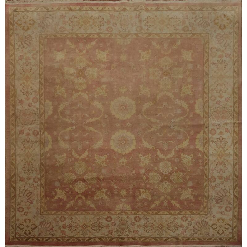 Hand Knotted Oriental 100% Wool Carpet Traditional Floral Red Ziegler Area Rug - 8' 1'' X 7' 9''