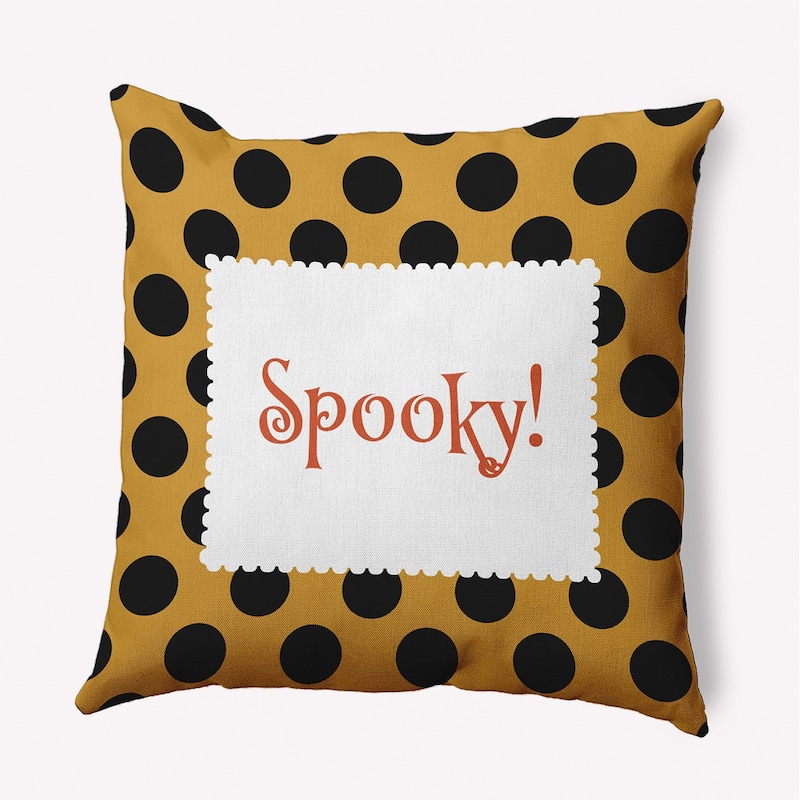 Halloween Spooky Dots Accent Pillow - Golden Mustard - 16" x 16"
