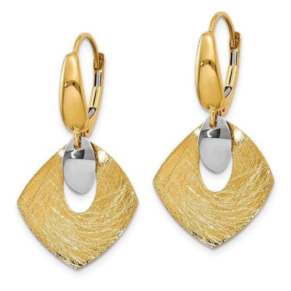 Leslie's 14K Yellow Gold Textured Fancy Hoop Earrings Leslie's 14K Yellow Gold Textured Fancy Hoop Earrings