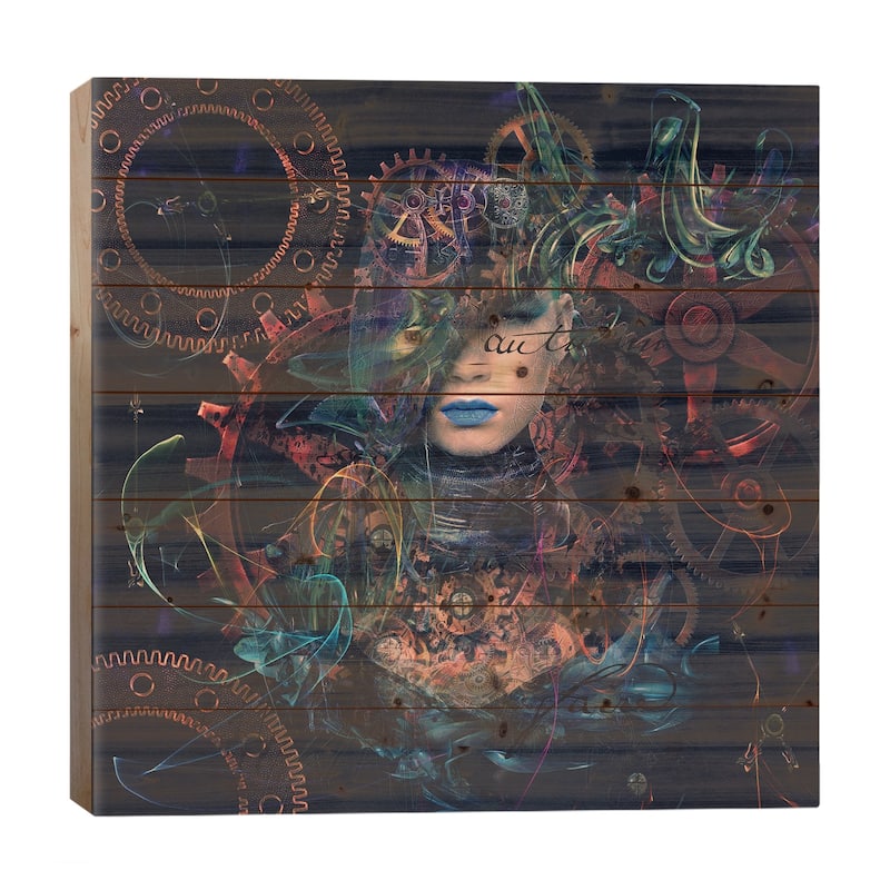 Reincarnation Print On Wood by Natalia Simongulashvili - Multi-Color - 26x26x1.5