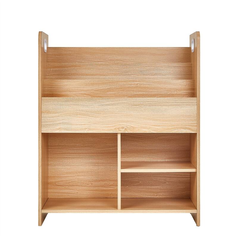 VECELO Kids Bookshelf, Wooden Toy Storage Cabinet Organizer or Kids Room, Bedroom, Nursery, Kindergarten, Bookcase with Shelves