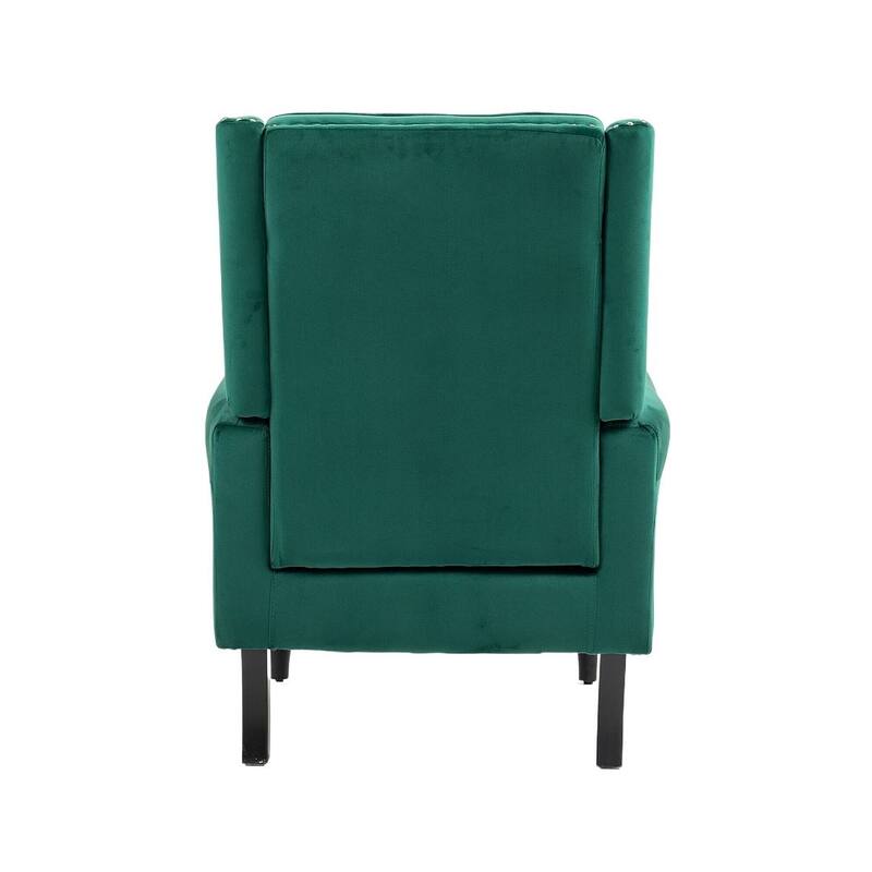 Transitional Wingback Accent Chair Armchair with Sturdy Wood Legs